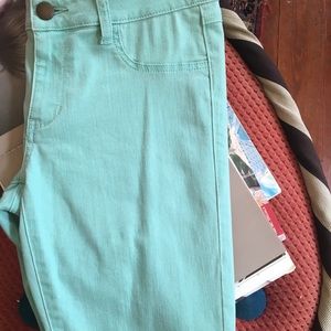 CAbi NWOT mint green skinny jeans